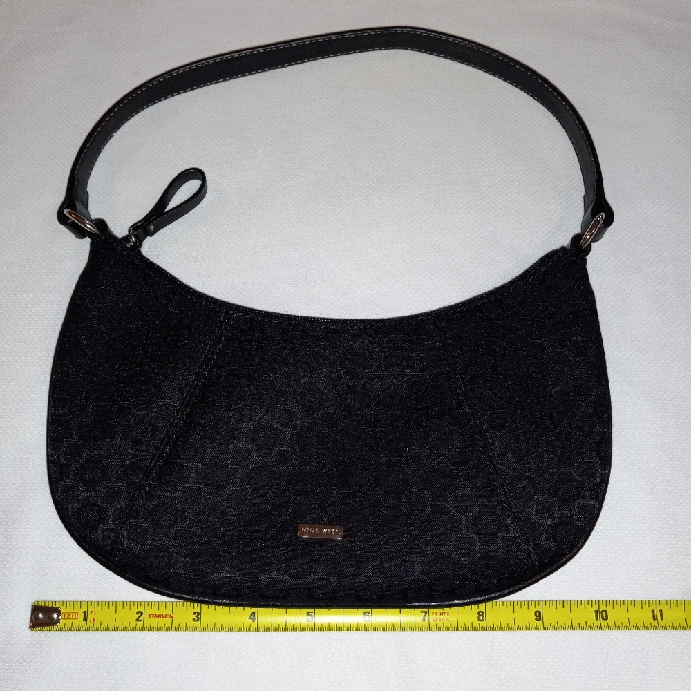 Nine West Black Print Shoulder Bag Small Purse LBB Sleek and Chic Pocketbook